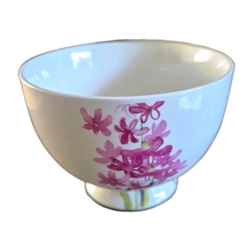 White pink green floral - white,