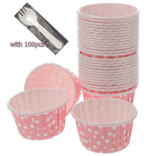 100pcs paper ice cream spotty - paper,