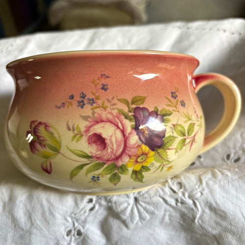 Pink floral ceramic round bowl - floral,
